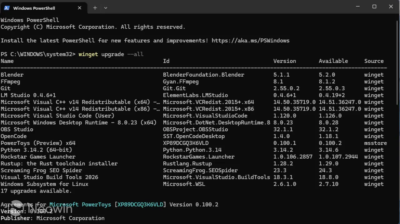 Here's how to update every app on your Windows PC with a single command ...