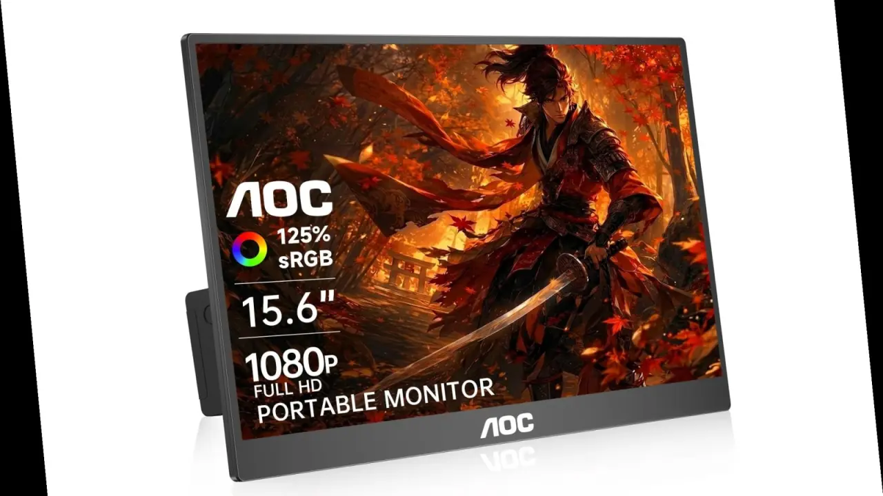 This AOC portable 1080p 15.6 inch IPS monitor is just $100