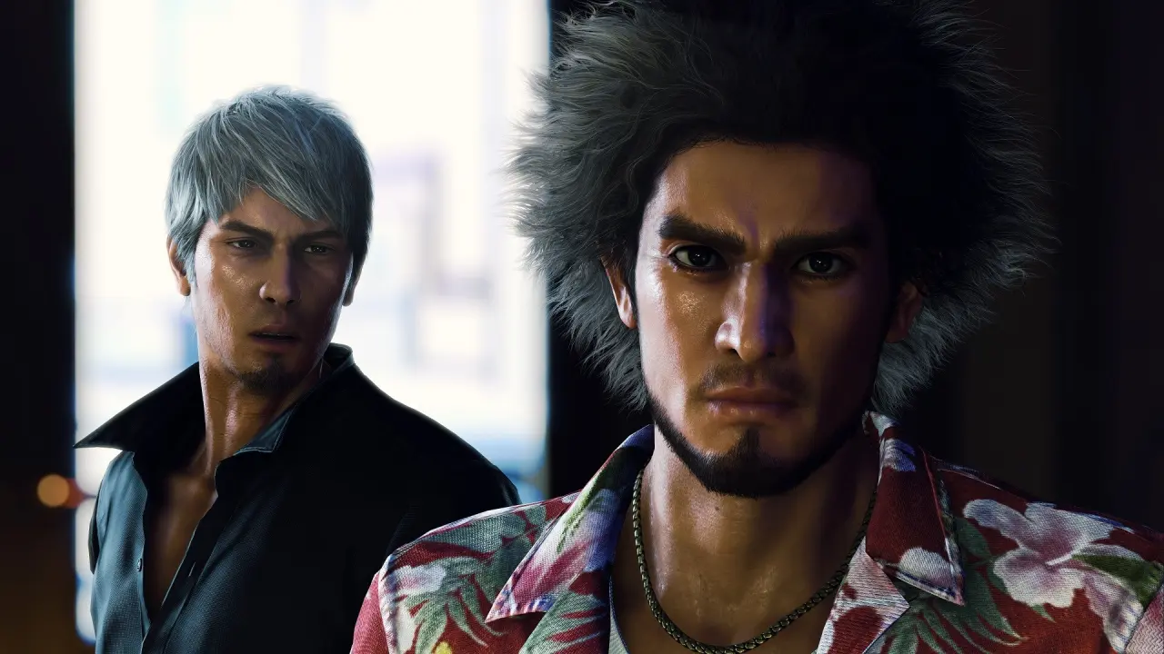 Like a Dragon Infinite Wealth screenshot showing its old and new protagonists