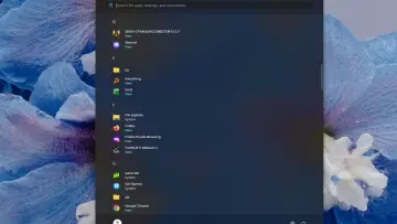 Screenshot showing the Start menu in Windows 11