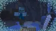 Player fights frozen zombie in icy cave frosty overlay with health and inventory bars