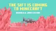 Bright pink plants with rocky terrain text announces The Sift coming to Minecraft