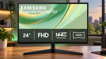 Samsung Essential Monitor G3 curved 24-inch FHD monitor with a 144Hz refresh rate and 1800R curvatur