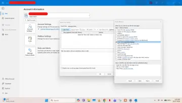 Interface to create rules for automatic replies using templates in Outlook Classic