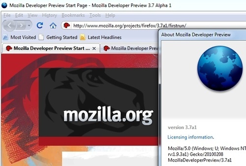 Firefox 3.7a1